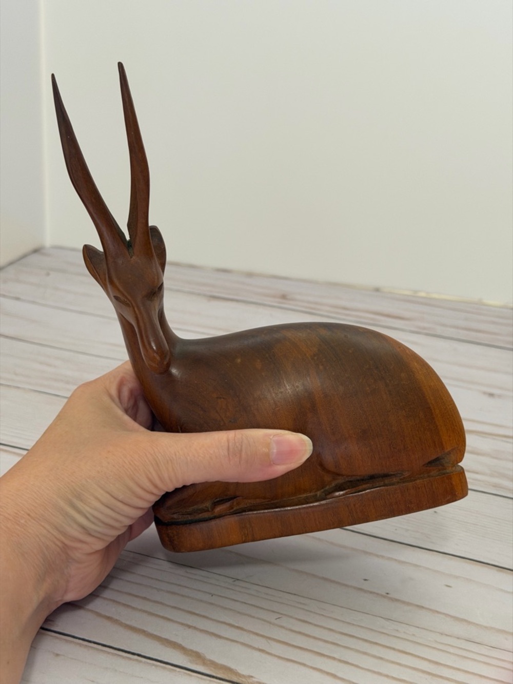 Wood Hand Carved Antelope / Gazelle Sculpture Wood Decor - Picture 12 of 15